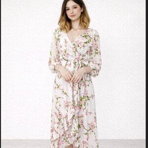 Tea n Cup Cream Floral Dress